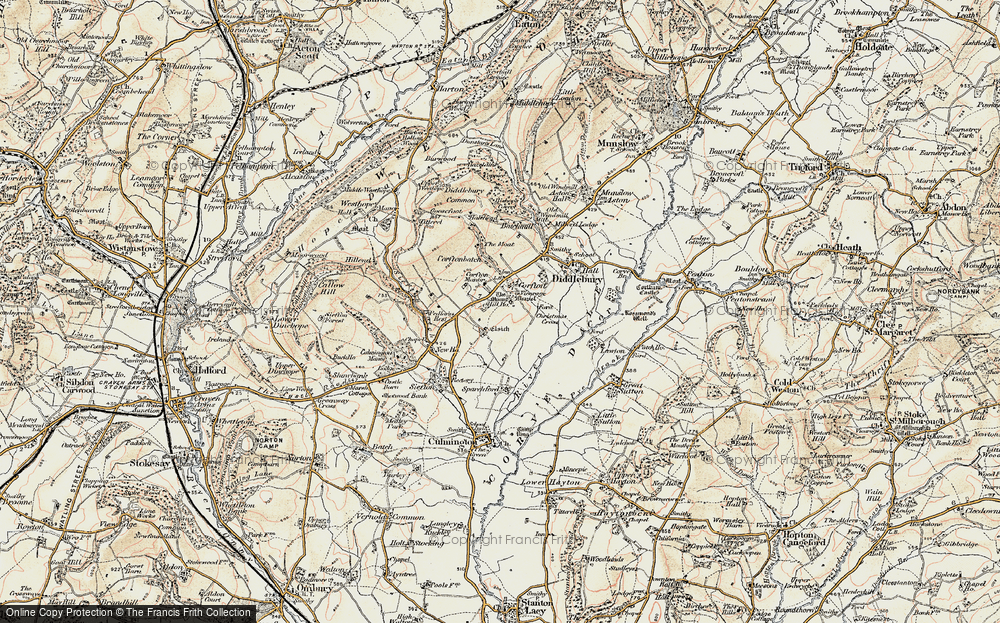 Old Map of Corfton, 1901-1902 in 1901-1902