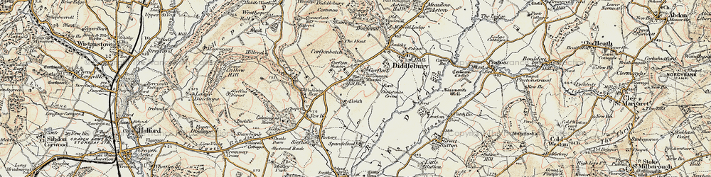 Old map of Corfton in 1901-1902