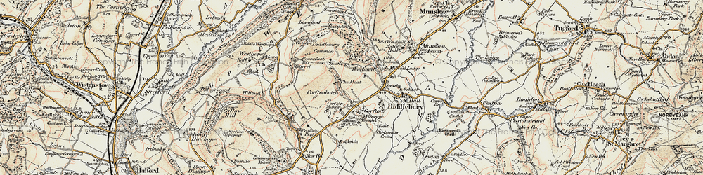 Old map of Corfton Bache in 1901-1902