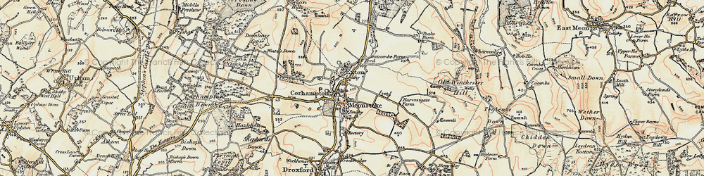 Old map of Corhampton in 1897-1900