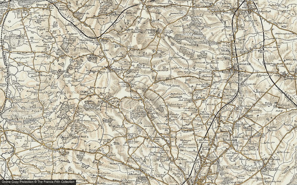 Old Map of Corley, 1901-1902 in 1901-1902