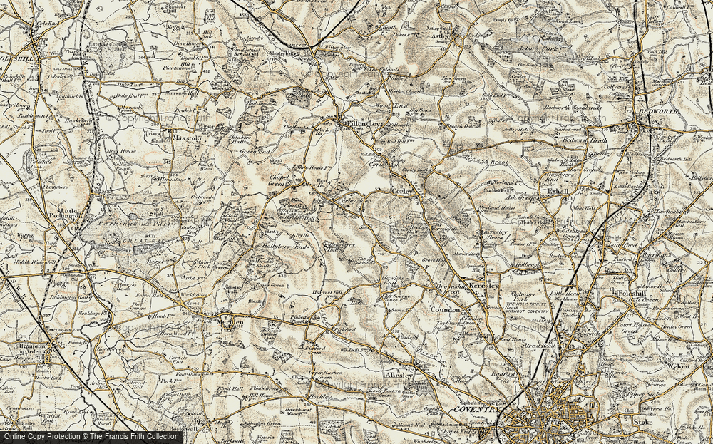 Old Map of Corley Moor, 1901-1902 in 1901-1902