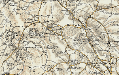 Old map of Corley Moor in 1901-1902