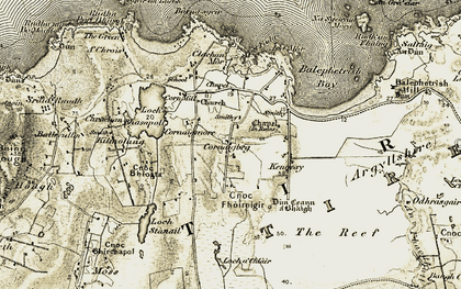 Old map of Cornaigbeg in 1906-1907