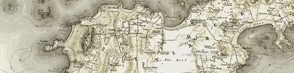 Old map of Cornaigbeg in 1906-1907