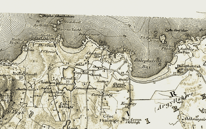 Old map of Barna sgeir in 1906-1907