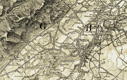 Old map of Cornbank in 1903-1904