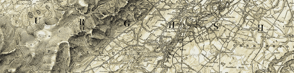 Old map of Cornbank in 1903-1904