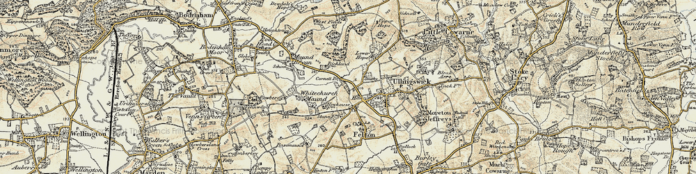 Old map of Cornett in 1899-1901