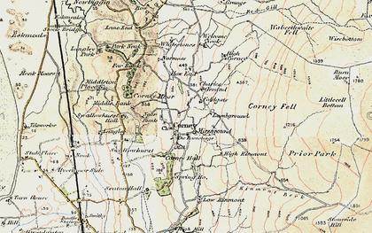 Old map of Burn Moor in 1903-1904