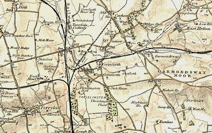 Old map of Cornforth in 1901-1904