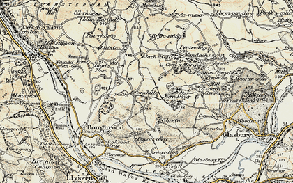 Old map of Brynsifiog in 1900-1902