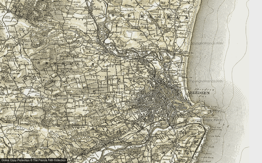 Old Map of Cornhill, 1909 in 1909