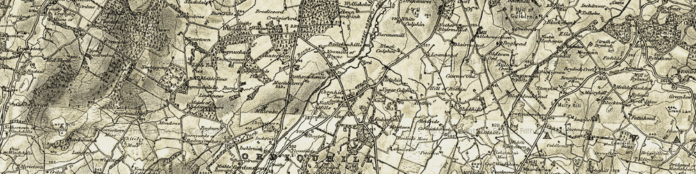 Old map of Burn of Boyne in 1910