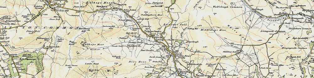 Old map of Cornriggs in 1901-1904
