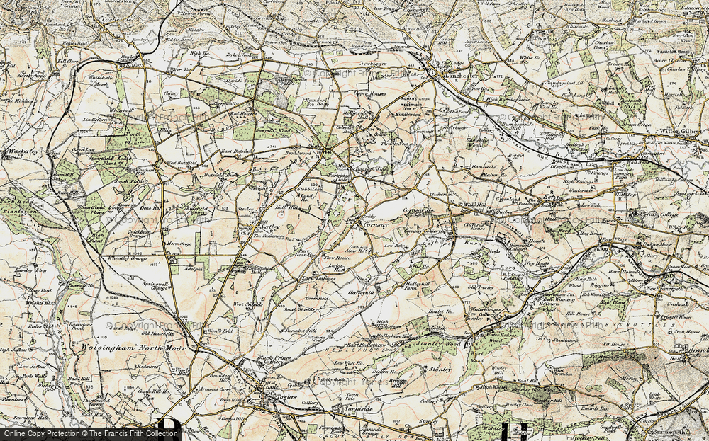 Old Map of Cornsay, 1901-1904 in 1901-1904