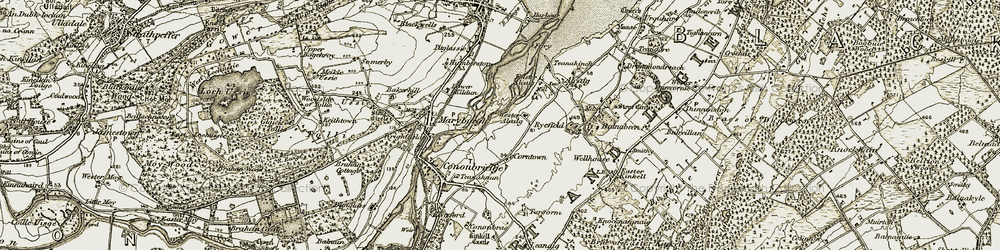 Old map of Corntown in 1911-1912