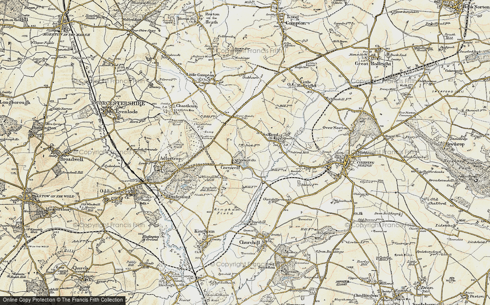 Old Map of Historic Map covering Whitequarry Hill in 1899