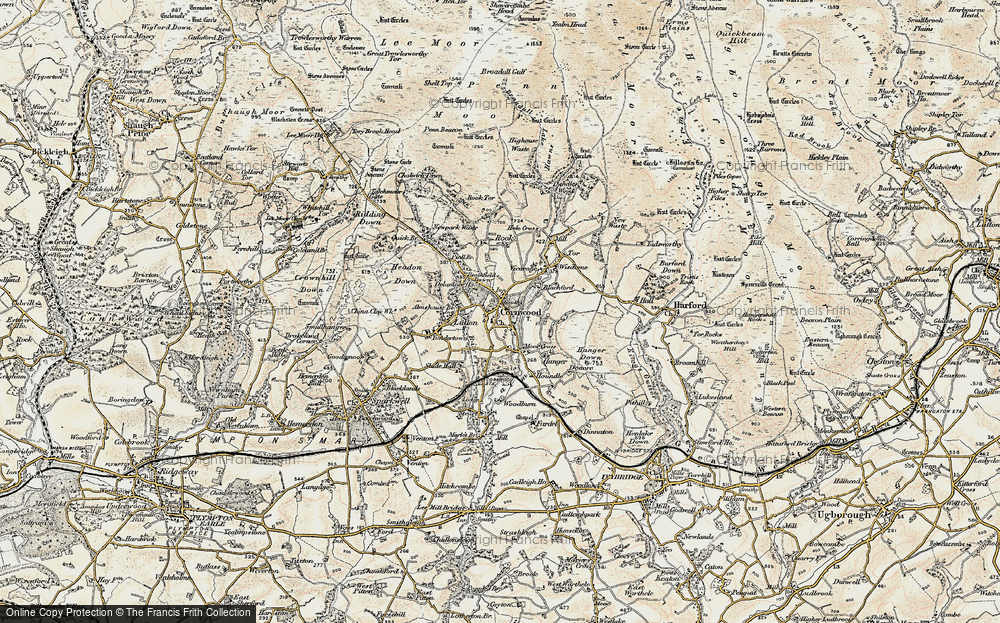 Old Map of Cornwood, 1899-1900 in 1899-1900