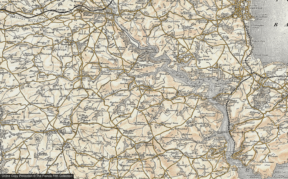 Old Map of Cornworthy, 1899 in 1899