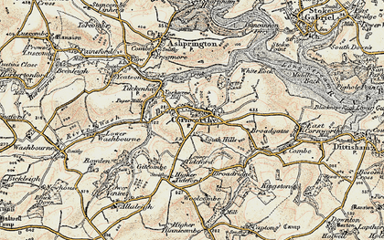 Old map of Cornworthy in 1899