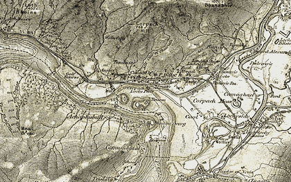 Old map of Allt Cùil a' Chiarain in 1906-1908