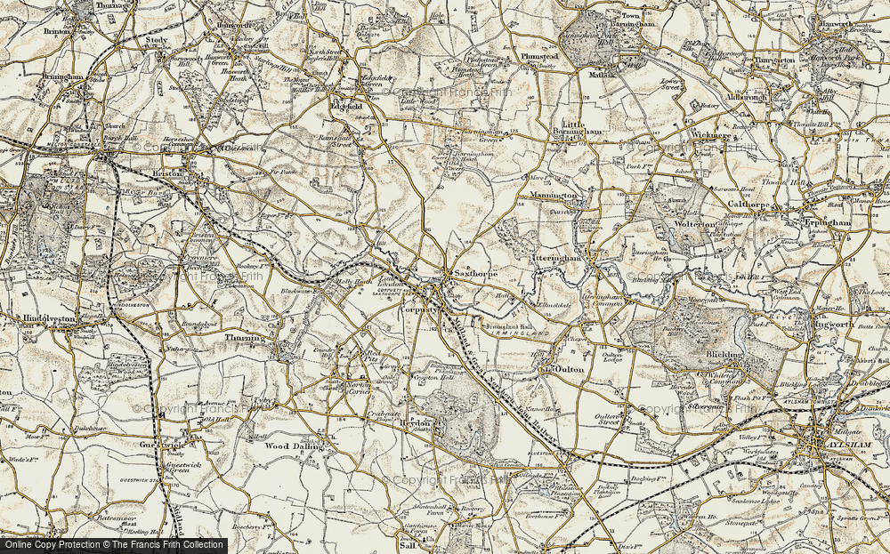 Old Map of Corpusty, 1901-1902 in 1901-1902