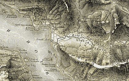 Old map of Achadh a' Ghlinne in 1908