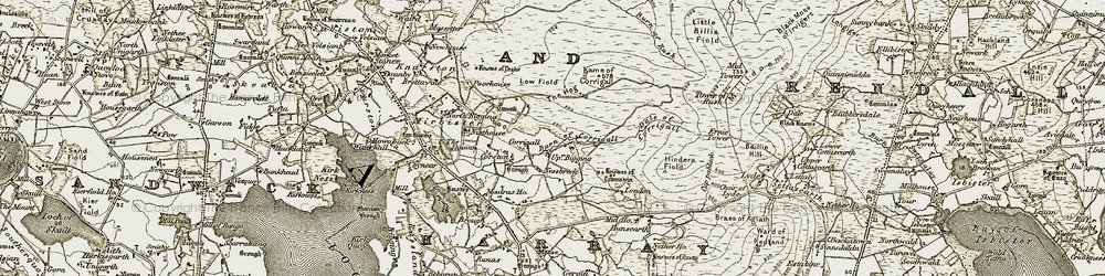 Old map of Corrigall in 1911-1912
