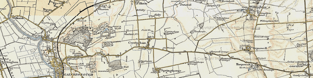 Old map of Corringham in 1903