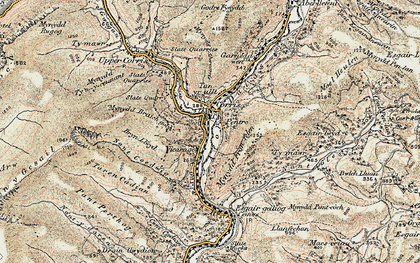 Old map of Corris in 1902-1903