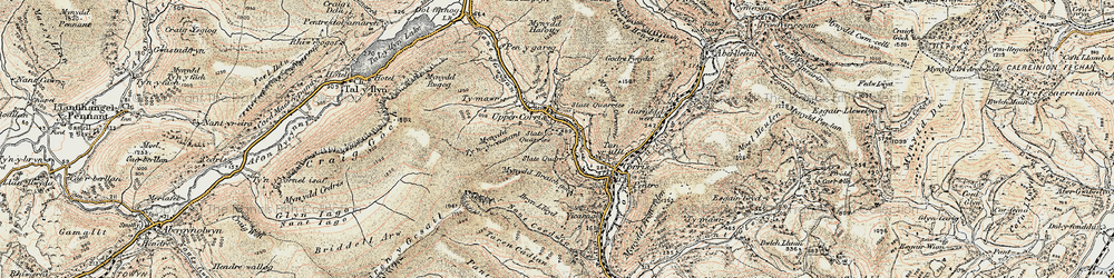 Old map of Corris Uchaf in 1902-1903