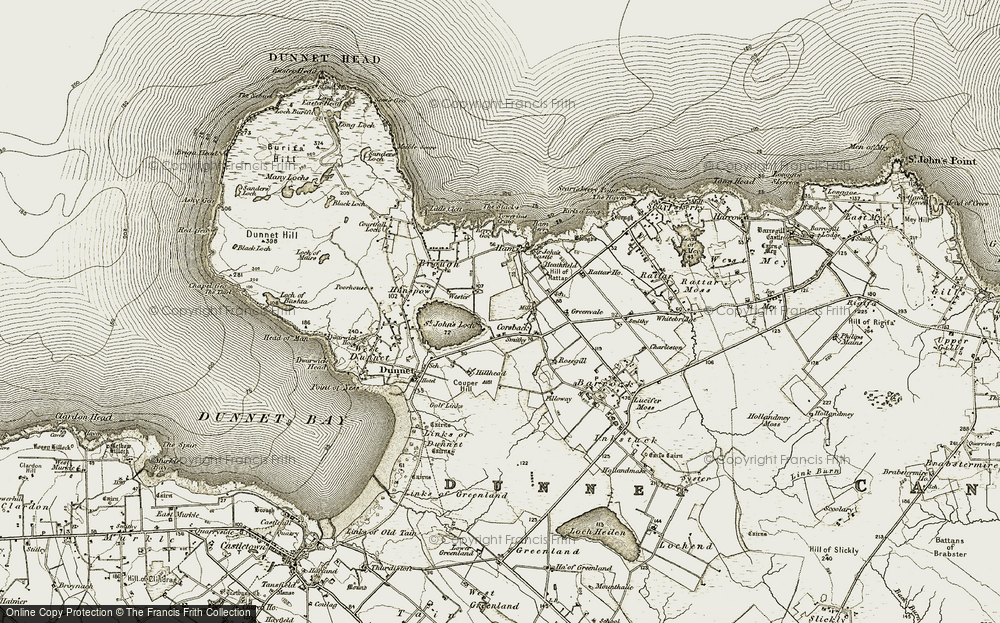 Old Map of Corsback, 1912 in 1912