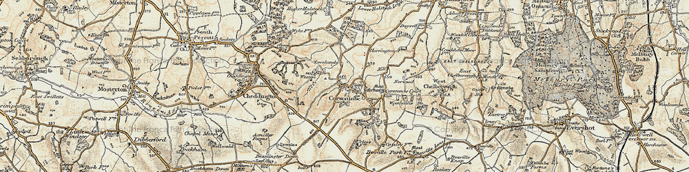 Old map of Corscombe in 1899