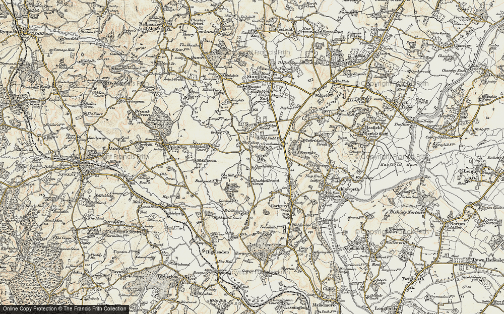 Old Map of Historic Map covering Buttersend in 1899-1900
