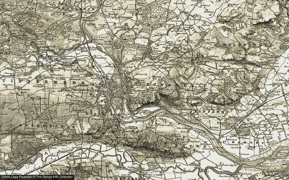 Old Map of Corsiehill, 1906-1908 in 1906-1908
