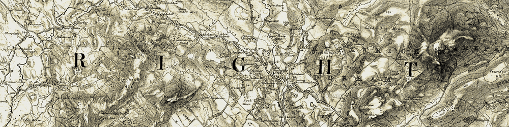 Old map of Auchenvey Burn in 1904-1905