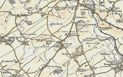 Old map of Corston in 1898-1899