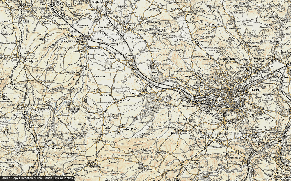 Old Map of Historic Map covering Newton Park College in 1899