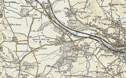Old map of Corston in 1899