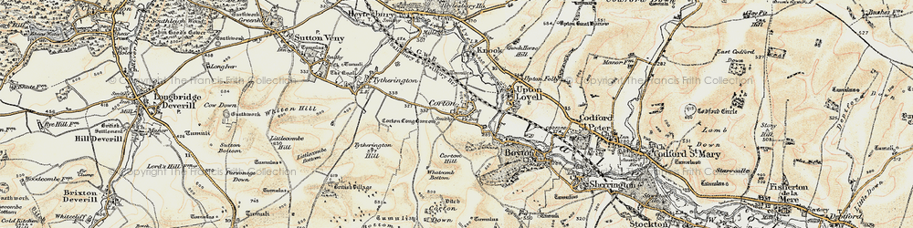 Old map of Whatcomb Bottom in 1897-1899