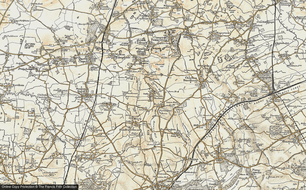 Old Map of Corton Denham, 1899 in 1899