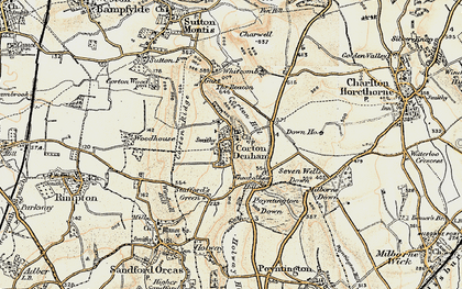 Old map of Corton Denham in 1899