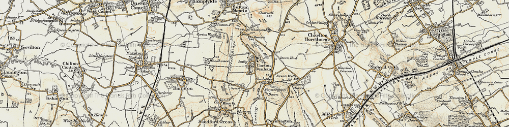 Old map of Corton Denham in 1899