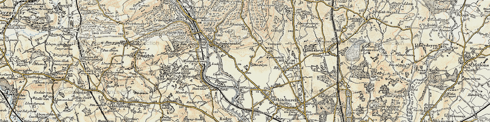 Old map of Coryton in 1899-1900