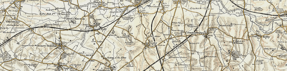 Old map of Cosby in 1901-1903