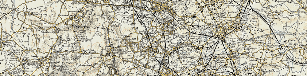 Old map of Coseley in 1902