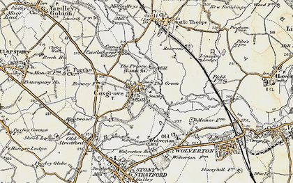 Old map of Cosgrove in 1898-1901