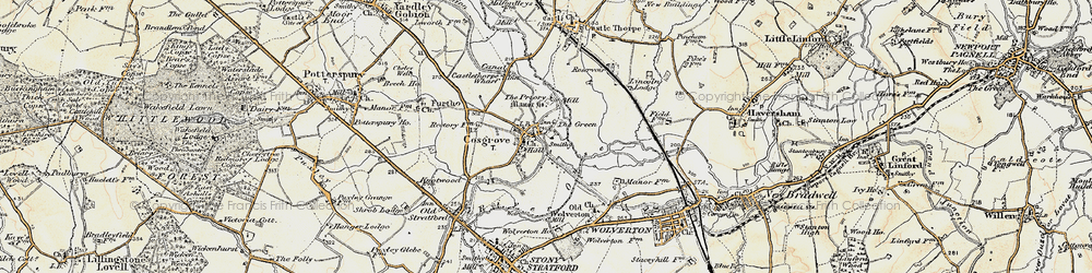 Old map of Cosgrove in 1898-1901