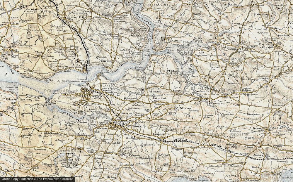 Old Map of Cosheston, 1901-1912 in 1901-1912